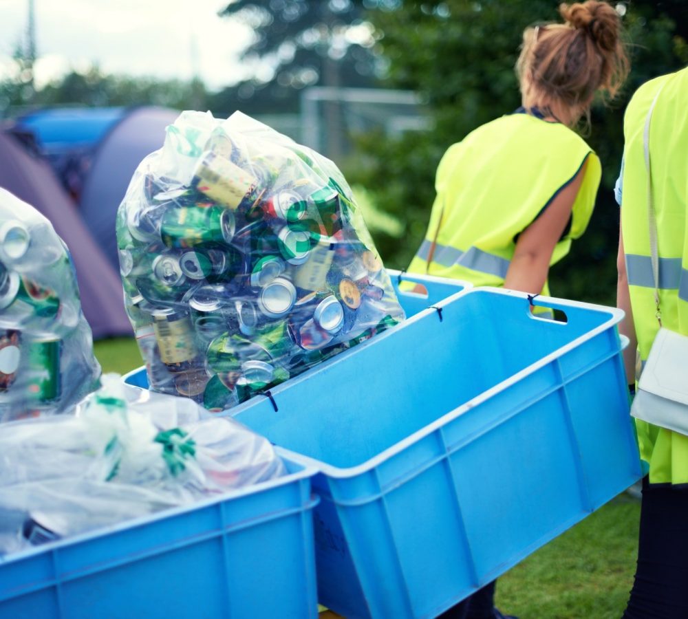 Cleaning up the aftermath of the festival